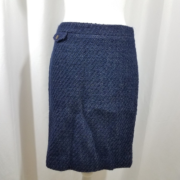 J Crew The Pencil Skirt 4 Wool Navy - Picture 2 of 14